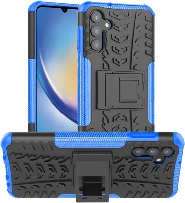 Produktbild von Conie Outdoor Schutzhülle für Samsung Galaxy A54 5G Hybrid Silikon Hard Case Cover Hülle mit Ständer in Blau