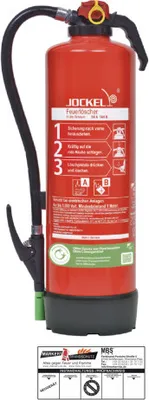 Produktbild von 6l Jockel S6JX34 Green 2.0 Auflade Schaum Feuerlöscher inkl. Plakette Fluorfrei 10LE