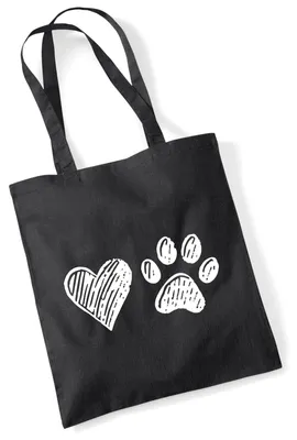 Produktbild von Huuraa Jutebeutel Herz Tapse 10 Liter Black Baumwolle Tasche Geschenkidee