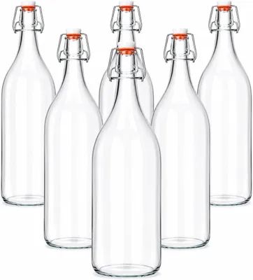 Produktbild von 6x 2L Glasflaschen Bügelflaschen Likörflaschen Weinflasche Schnapsflaschen