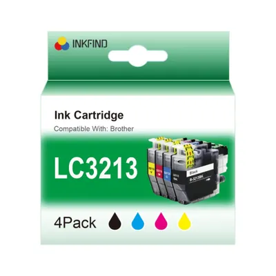Produktbild von INKFIND LC3213 Tintenpatrone für BrotherLC3213 Brother LC3213 Brother LC-3213 Tintenpatrone Multipack mit 4 Stück (Schwarz, Cyan, Magenta, Gelb)