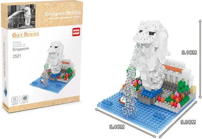 Produktbild von Merlion Singapur Wahrzeichen Modell LNO Micro-Bricks Bausteine