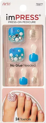 Image de KISS | Ongles artificiels Aqua Impress - 24 pièces - Application facile - Sans colle - Effet permanent
