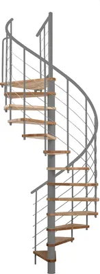 Produktbild von Minka Spindeltreppe Venezia Smart 38 - 305,5cm Geschosshöhe Buche Grau 100cm Durchmesser