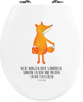 Produktbild von Mr. & Mrs. Panda Toilettendeckel Fuchs Laterne - Weiß - Geschenk, Klo-Deckel, WC Brille, Sitz, Positiv, Sankt Martin, Optimistisch, Klobrille, Gute Laune, Klodeckel