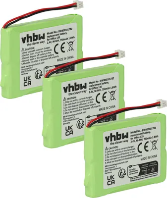 Produktbild von vhbw 3x Akku Ersatz für 20328196BD, 2010 für schnurlos Festnetz Telefon (750 mAh, 2,4 V, NiMH)