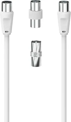 Immagine prodotto di Kit di collegamento antenna, cavo antenna, 5 m, 2 adattatori coassiali, 3 p.