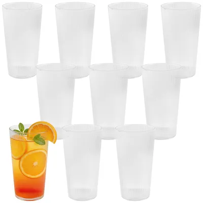 10er-Set durchsichtige Plastikbecher 480 ml, wiederverwendbar