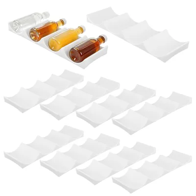 Flaschenhalter Kühlschrank, 10 Stück, 29,4x9,8x2,2 cm, Kunststoff, 4 Fächer