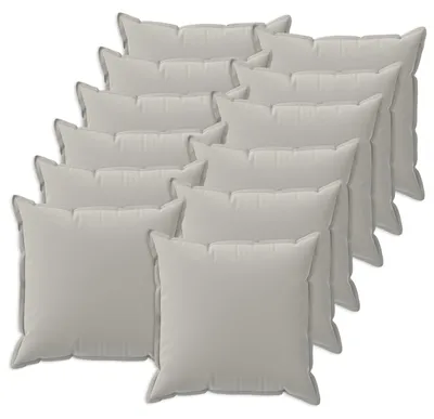 Zdjęcie produktu dla vidaXL Pokrowce na poduszki, 12 sztuk, HOUTEN, szare, 50 x 50 cm, poliester