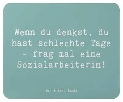 Produktbild von Mr. & Mrs. Panda Mousepad Spruch Sozialarbeiterin Stärketage - Meeresbrise - Geschenk, mausteppich, Herausforderungen, Respekt, Berufsliebe, Mauspad, Geduld, pc, Beruf