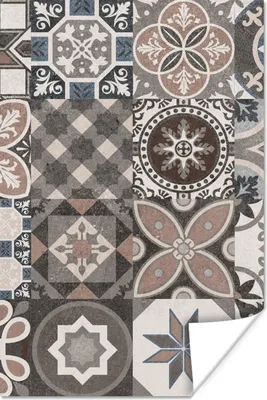 Produktbild von MuchoWow® Poster Blumen - Figuren - Braun - Design 60x90 cm - Wanddekoration