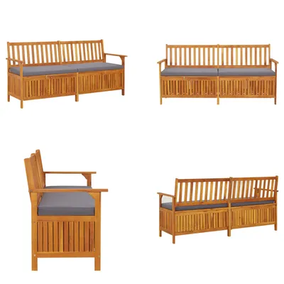 Produktbild von vidaXL Truhenbank mit Kissen 170 cm Massivholz Akazie - Bank - Bänke - Holzbank - Massivholzbank