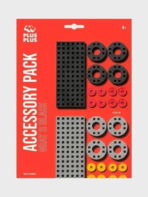 Produktbild von PLUS-PLUS Steine Zubehörset mit Räder, grau/schwarz