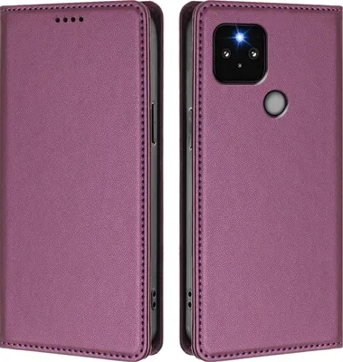 Obrázek produktu pro Kožené pouzdro pro Google Pixel 5, magnetické flipové pouzdro zPolyuretankůže se stojánkem Fialová
