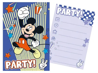 Immagine prodotto di Set Festa Topolino 5 Inviti 5 Buste