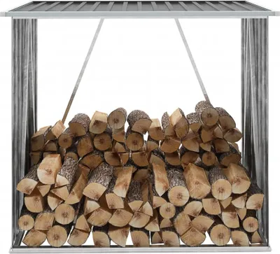 Immagine prodotto di The Living Store Deposito per legna da ardere Acciaio zincato 163 x 83 x 154 cm Antracite