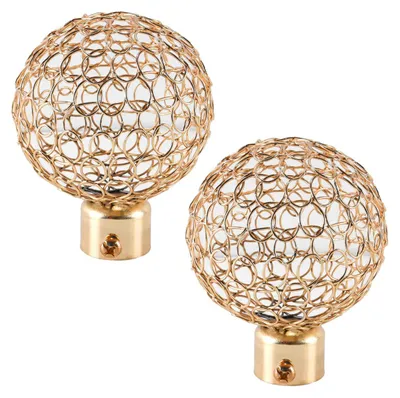 Goldene Kugel-Endkappen für Gardinenstangen, 2 Stück, Ø 25 mm