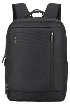 Productafbeelding van Uni zwarte polyester rugzak met rits, 30x43 cm, met multifunctionele vakken