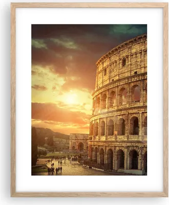 Produktbild von Gerahmtes Poster - Rahmen in heller Eiche - Coloseum Roma Architektur Italien - 40x50 cm - Wand Bild - Wanddeko - Wandbilder - Wandposter - Bilderrahmen - Bilder - Kunstdruck - P2NPA40x50-2966