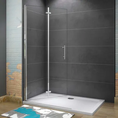 Produktbild von 90x195cm Faltbar+drehbar Nano ESG Glas Duschwand Duschtür Duschabtrennung Dusche