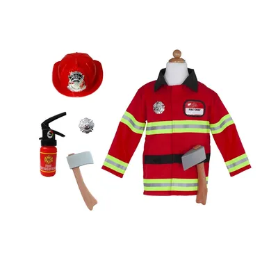 Image de Kit de déguisement de pompier pour enfants - 6 pièces, taille US 5-6