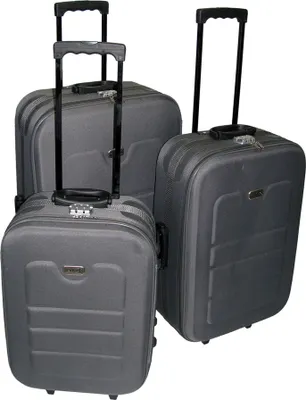 3-tlg Kofferset Reisekoffer Trolley Koffer Reisetasche Teleskop Rollen EVA Grau
