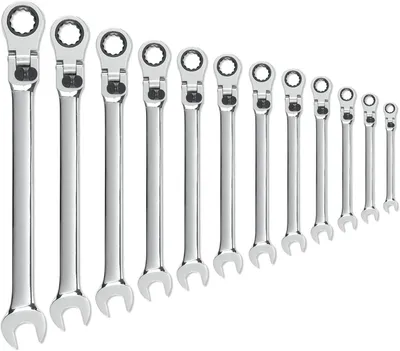 Imagen del producto de Juego de 12 llaves de vaso métricas, flexibles y de longitud extendida