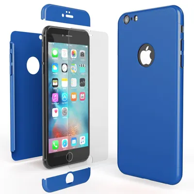Zdjęcie produktu dla uniwersalne etui na telefon iPhone 6/6S z osłoną ekranu NALIA, 360° Cover Case Blue