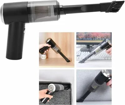 Immagine prodotto di Mini aspirapolvere – Aspirapolvere portatile – Ideale per interni auto – Ricaricabile senza fili – Design compatto – Colore nero