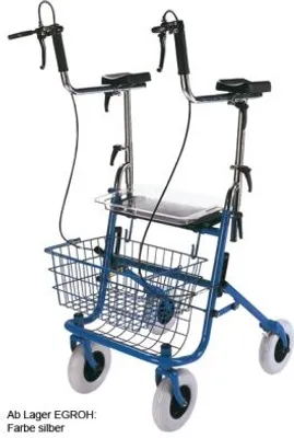 Produktbild von Arthritis-Rollator SENIO SRL,m.Tablett,Korb,Sitz,PU,silber,