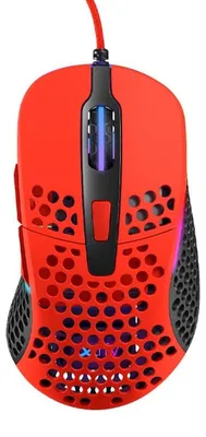 Produktbild von CHERRY XTRFY M4 RGB, rechts, Optisch, USB Typ-A, 16000 DPI, Schwarz, Rot