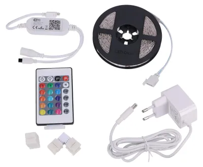 Produktbild von 5-Meter LED-Streifen, RGB, 12W, mit Ein-/Ausschalter und Schutzart IP20 für den Innenbereich