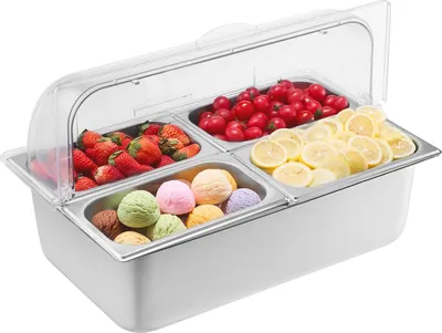 Produktbild von Servierbehälter Gastronomie Gewürzspender 4 x 1/4 Behälter mit Deckel