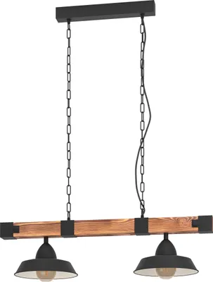 Produktbild von EGLO Hängelampe Oldbury, 2 flammige Vintage Pendelleuchte im Industrial Design, Pendellampe, E27, 86 cm,