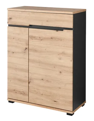 Produktbild von Schuhschrank - Artisan Eiche Nachbildung - Graphitfarben - B 80 cm - 2 Türen