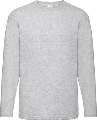 Produktbild von Fruit of the Loom 61-038-0 | Valueweight Long Sleeve Herren T-Shirt - Farbe: Heather Grey - Größe: 4XL