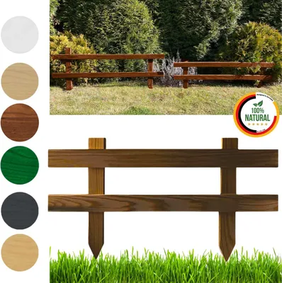 Produktbild von Floranica Gartenzaun 1 stk. 30 cm x 50 cm Braun Steckzaun Zierzaun Friesenzaun zum Stecken Vorgartenzaun