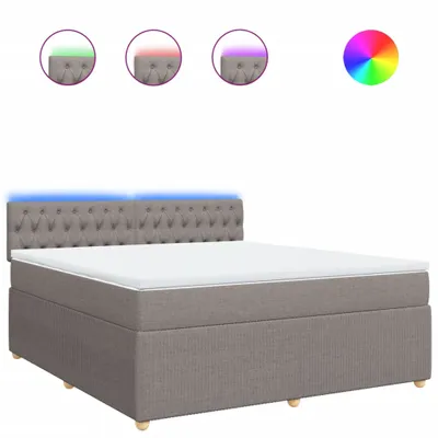 Produktbild von Boxspringbett mit Matratze Taupe 180x200 cm Stoff