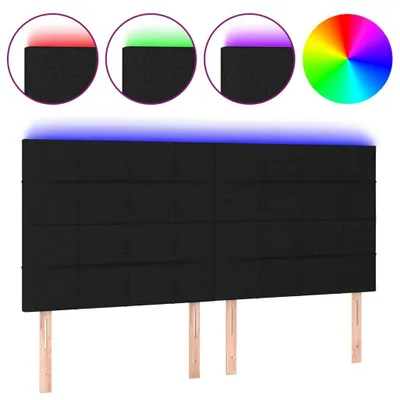 Produktbild von vidaXL LED Kopfteil Schwarz 160x5x118/128 cm Stoff
