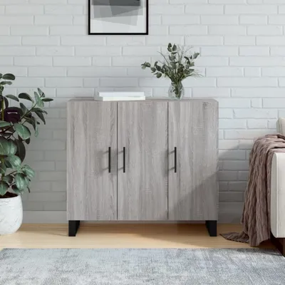 Produktbild von The Living Store Sideboard Grau Sonoma 90x34x80 cm Holzwerkstoff