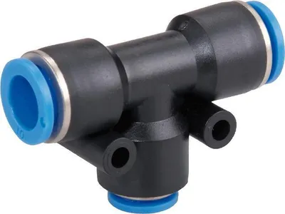 Produktbild von T-Steckverbindung, reduzierend, Schlauch 6mm, Schlauch 10mm, STVS-QFCK-10-6-10-PA-S-M120
