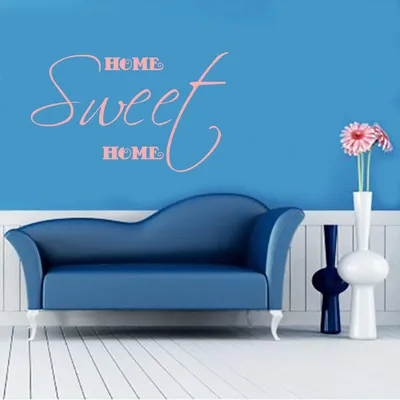Produktbild von Wandtattoo - Wandaufkleber - Wandtattoo "Home Sweet Home" - 98cm x 58cm hellrosa - Dekoration Küche Wohnzimmer Wand