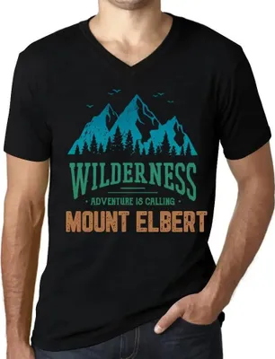 Produktbild von Herren Grafik T-Shirt V-Ausschnitt Wildnis das Abenteuer ruft den Berg Elbert – Wilderness, Adventure Is Calling Mount Elbert – Öko-Verantwortlich