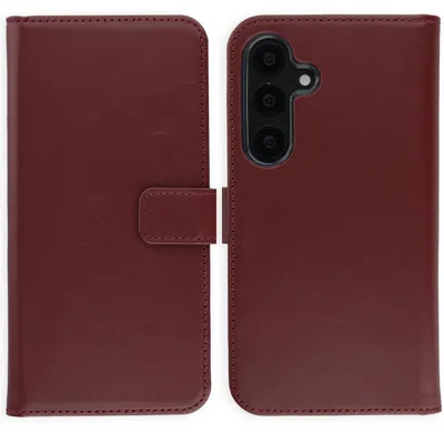 Zdjęcie produktu dla Etui z prawdziwej skóry Selencia do telefonu Samsung Galaxy S25 – kolor bordowy