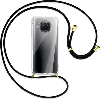 Produktbild von Handykette Backcover-Schutzhülle mit Band (Metall goldfarben) für Xiaomi Mi 10T Lite 5G - schwarz