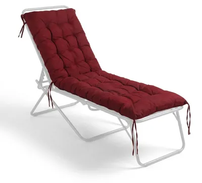 Zdjęcie produktu dla Poduszka na ławkę Relaxdays, 160 x 50 cm, wyściełana, pikowana, z wiązaniami, do użytku na zewnątrz, poduszka na ławkę ogrodową, na palety, czerwona
