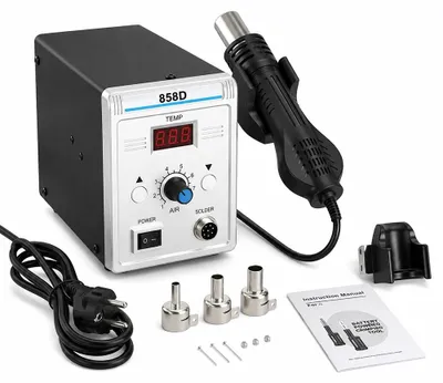 Produktbild von Lötstation - 2-in-1 Heißluft- und Lötkolbenstation - Temperaturkorrektur - Schlafmodus - Für Elektronikreparaturen