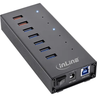 Obrázok produktu pre InLine 35395I, USB 3.2 Gen 1 (3.1 Gen 1) Type-B, USB 3.2 Gen 1 (3.1 Gen 1) Type-A, 5000 Mbit/s, Čierna, Hliník, Jednosmerný prúd