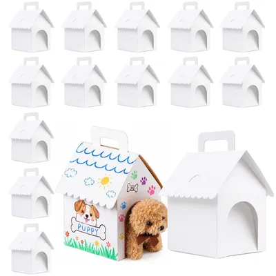 Immagine prodotto di Set di scatole regalo, 15 pezzi - Carta bianca - 12 x 10 x 9 cm - Pieghevoli - Decorazione fai-da-te - Confezione regalo